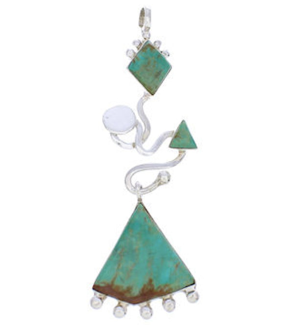 Southwest Turquoise Silver Pendant PX24037
